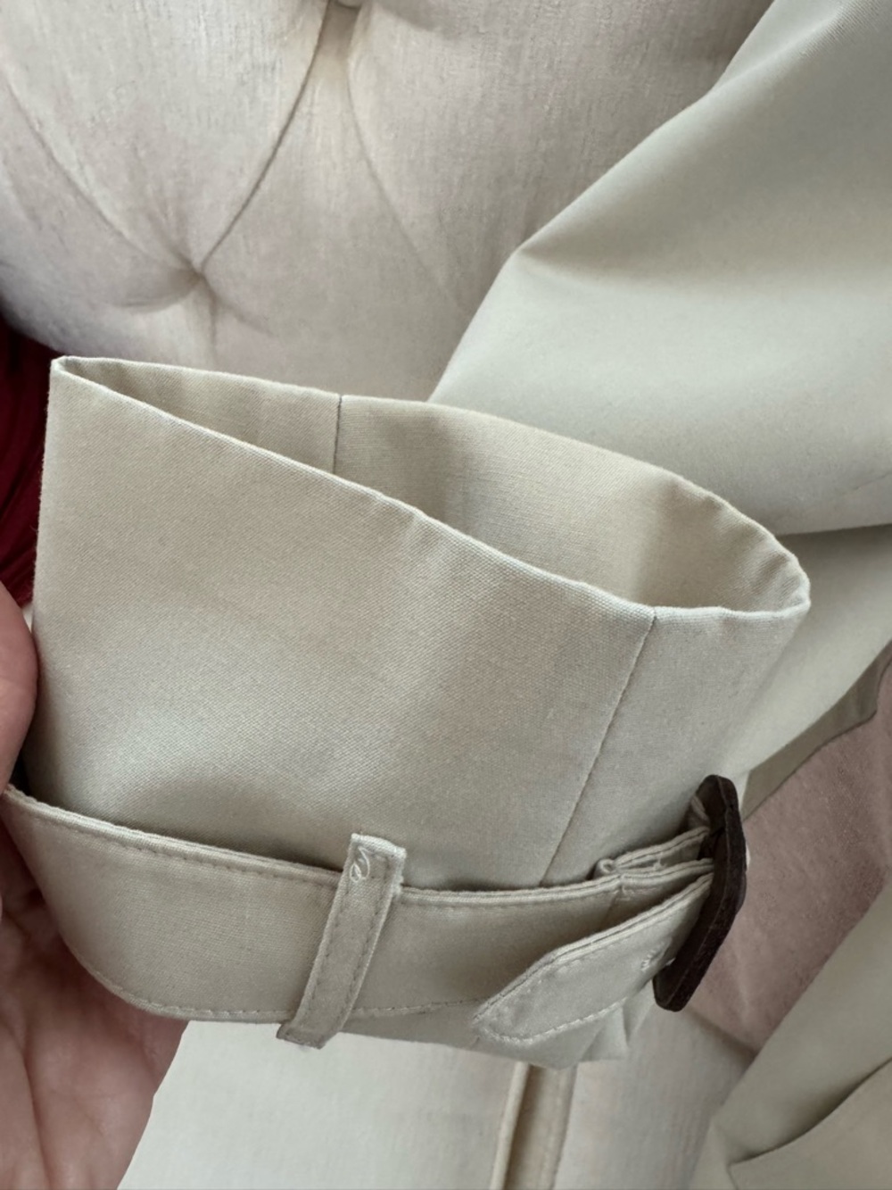 Vintage Burberry Beige Double-Breasted Kensington Trench Coat US Size 8 Slim - Picture 14 of 16